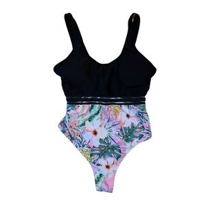 Shein XL Floral Hawaiian One Piece Swim Suit